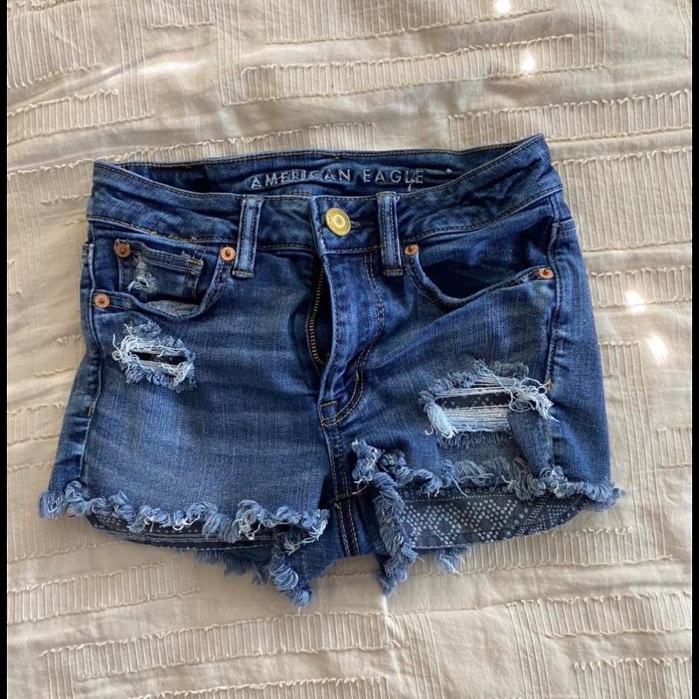 American Eagle Hi-Rise Shortie Denim Shorts